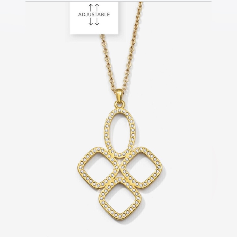 Touchstone Crystal by Swarovski GOLDEN RADIANT pendant necklace Statement Look